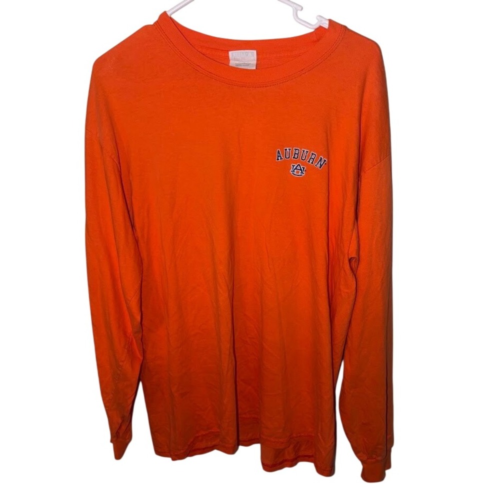 Hanes Beefy-T Auburn Tigers Long Sleeve Shirt Orange Mens Large Tiger Rags